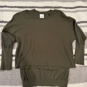 CAbi Twofer Pullover, Sz M, Olive Green, Item #5461